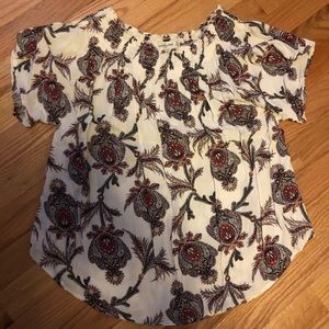 Printed Abercrombie & Fitch off-the-shoulder top